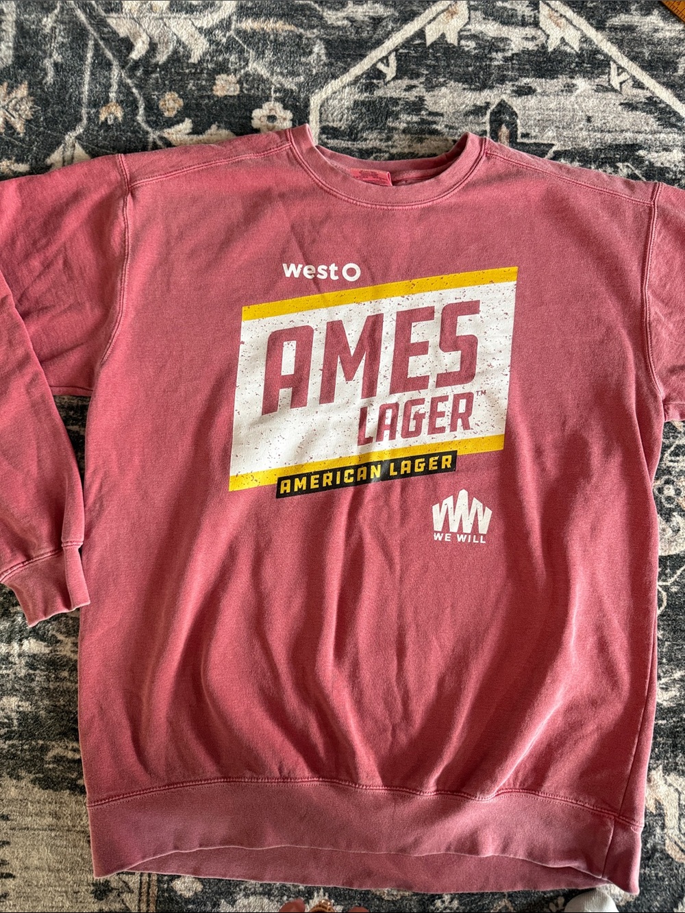 West-O Beer AMES Lager Crewneck Sweatshirt Iowa State Cyclones